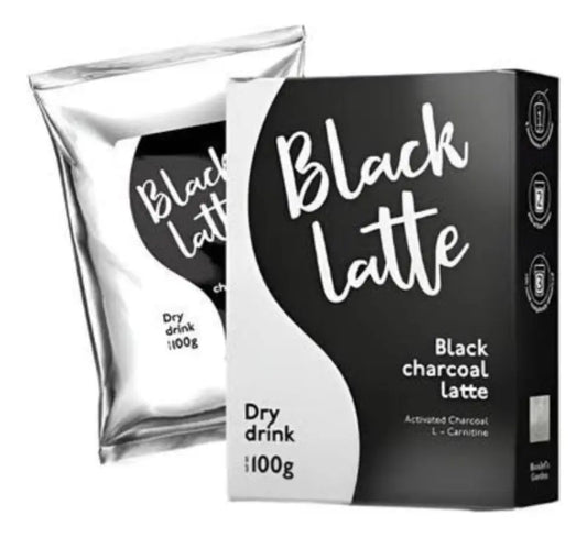 Black Latte - Black Charcoal Latte (Bebida en Polvo con Carbón Activado y L-Carnitina) - 100 g