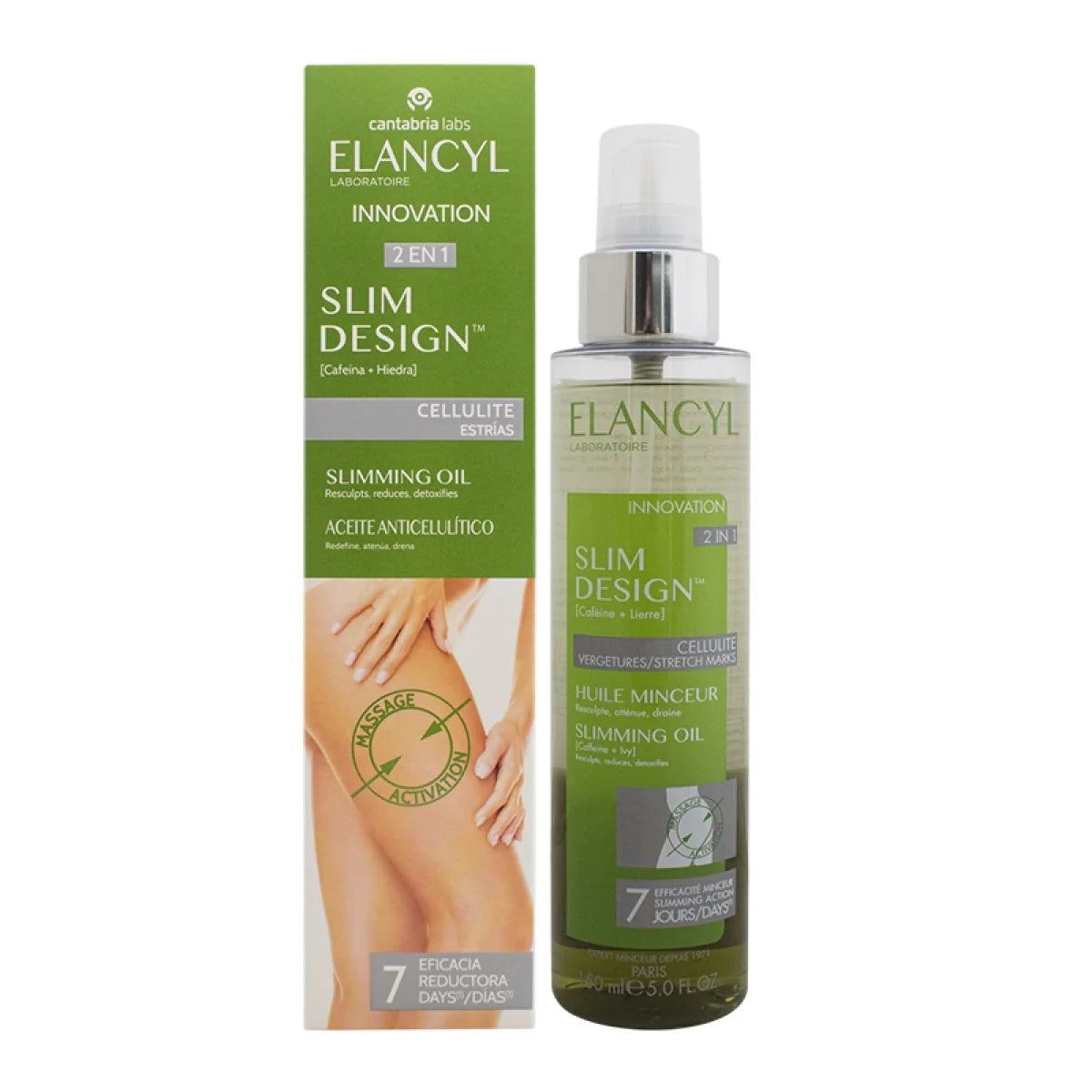 Cantabria Labs Elancyl Slim Design - Celulitis y estrias Aceite 2en1 (150 ml)