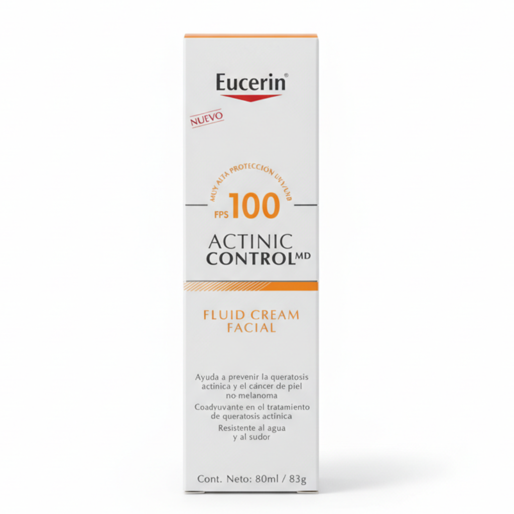 Eucerin Actinic Control MD FPS 100 Fluido Facial - Prevención de Queratosis Actínica y Cáncer de Piel (80 ml)