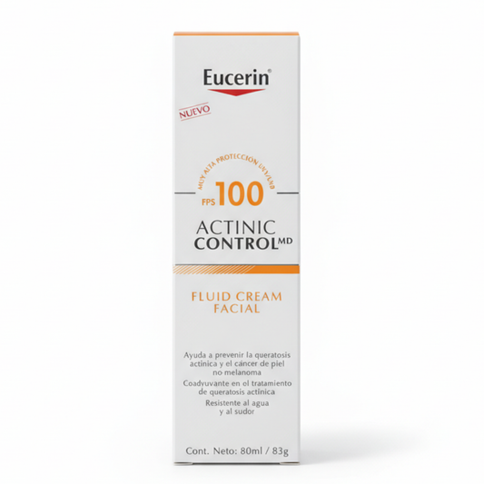 Eucerin Actinic Control MD FPS 100 Fluido Facial - Prevención de Queratosis Actínica y Cáncer de Piel (80 ml)