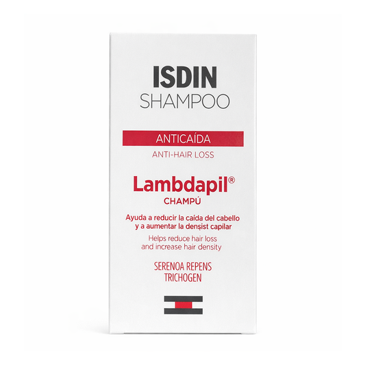 ISDIN Shampoo Lambdapil Anticaída (200 ml) – Caja con 12 sobres