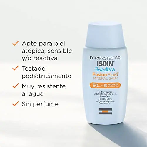 ISDIN fotoprotector Pedriatrics Fusion Fluid Mineral Baby Resistente al agua 50ml