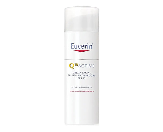 Eucerin Q10 Active Crema Facial Fluida Antiarrugas FPS 15 (Piel Normal a Mixta) - 50 ml