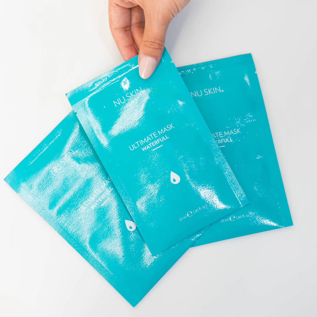 Nu Skin Ultimate Mask Waterfull – Mascarilla Hidratante Intensiva (8 mascarillas de 25 ml c/u)